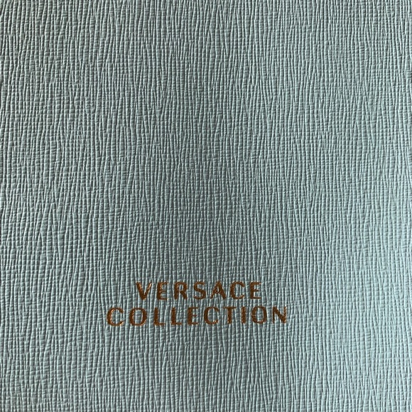 Versace Collection Light Blue Leather Tote Bag - Picture 3 of 15